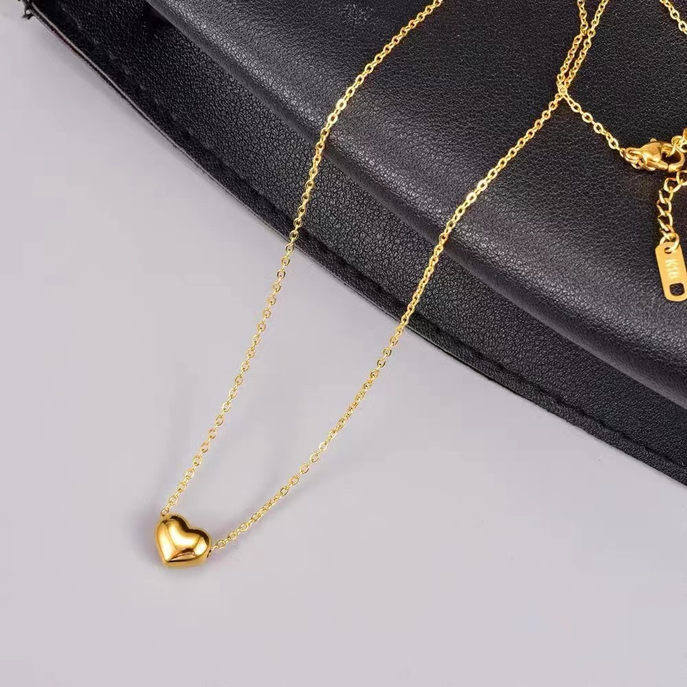 Lacina 18K Gold Heart Necklace - Korean Fashion Style