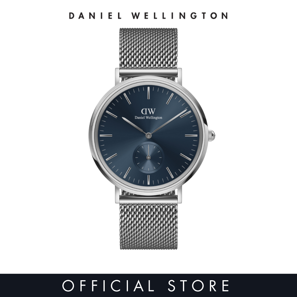 [2 years warranty] Daniel Wellington Classic Multi-Eye 40mm Sterling Arctic Silver Blue Dial - Multi Eye Watch for men - Stainless Steel Strap Watch - Fashion Watch - DW Official - Authentic