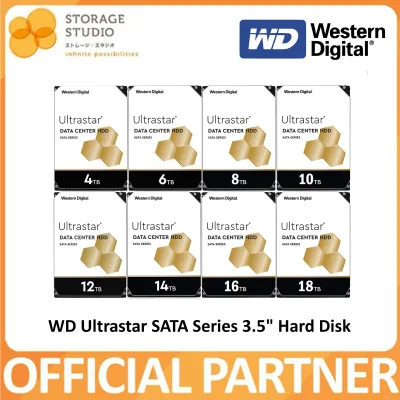 WD Ultrastar SATA Series 3.5" Hard Disk, 4TB / 6TB / 8TB / 10TB / 12TB / 14TB / 16TB / 18TB. Singapore Local 5 Years Warranty **WD OFFICIAL PARTNER**
