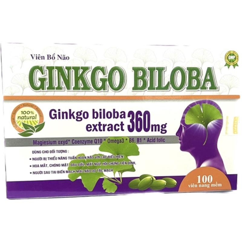 Viên Bổ Não GINKGO BILOBA  EXTRA 360 TÍM Hộp 100 viên