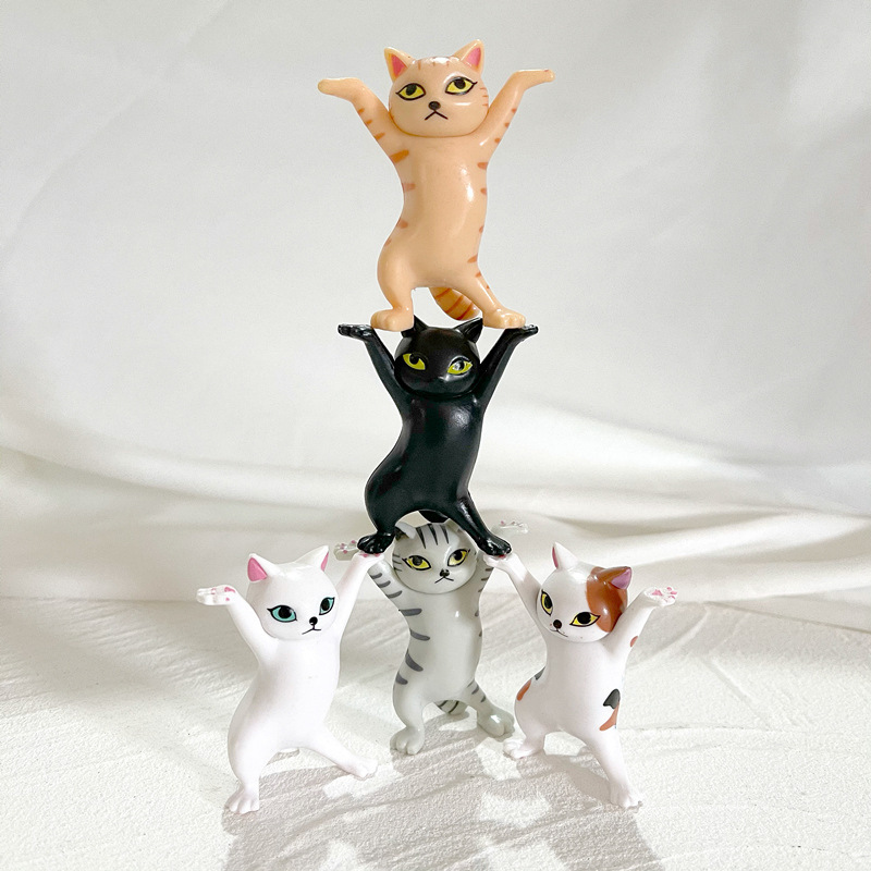Mèo Khiêng Hòm Set 5 Mô Hình Mèo Nhỏ Cute Decor Bàn Học Xả Stress - Làm Tiểu Cảnh - Đồ Chơi Ô Tô