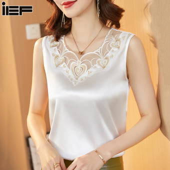 Ief Ren Màu Trơn treo phụ nữ cảm thấy áo sát nách mặc bộ âu phục Màu Đỏ mạng với xu hướng Instagram vest dưới