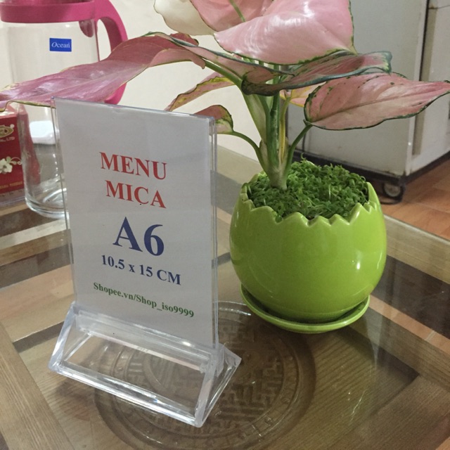 Menu mica a6 kệ menu a6 loại dày