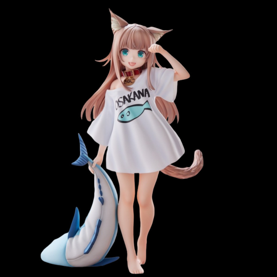 Beautiful Girl Standing Soybean Pink Figure Cat Girl My Cat Is A Cute Girl Animation Figure Model Or