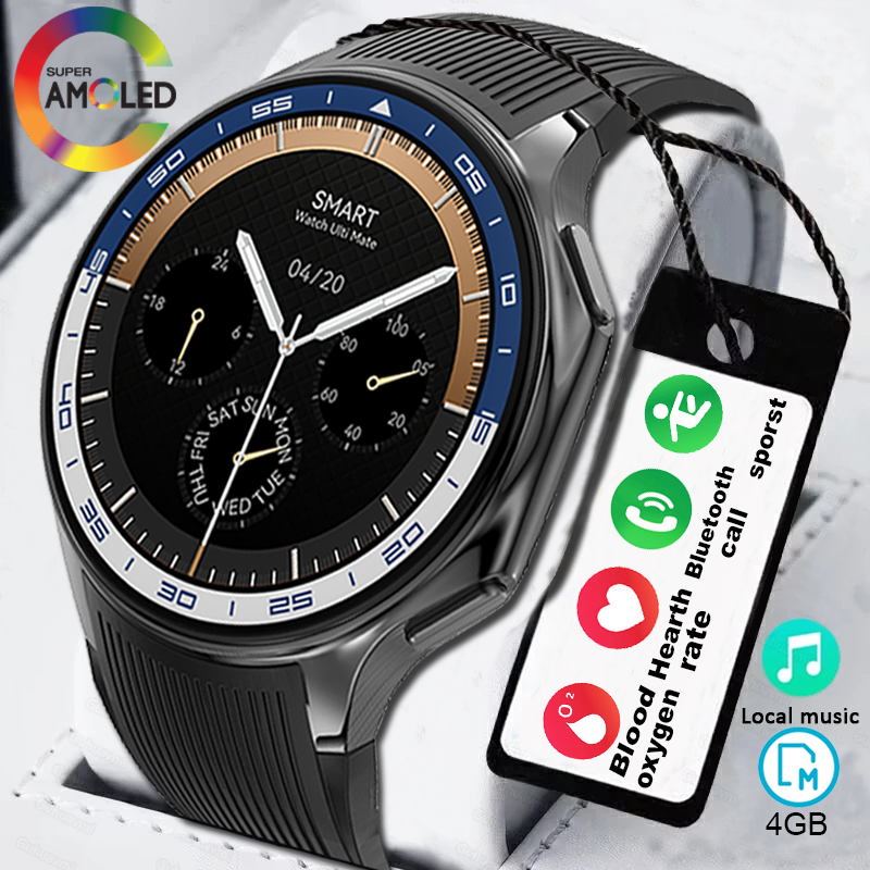 2024 New DT WATCH X Smart Watch Waterproof 4GB MP4 Player Album BT Call AMOLED Men's Smart Watch Multi-sport Mode Women's Watch