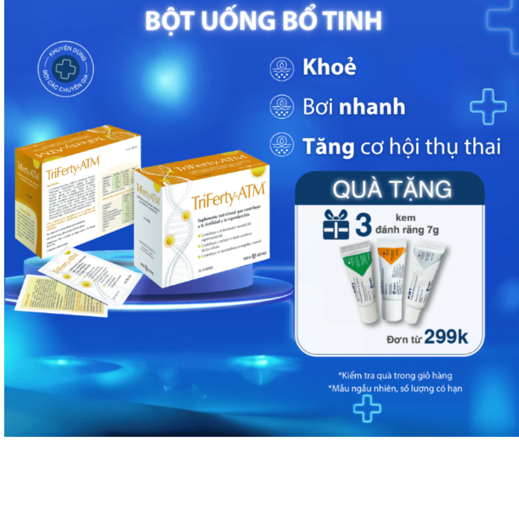Triferty ATM Tăng Chất Lượng Tinh Trùng Cho Nam Giới, Tăng Khả Năng Thụ Thai, Hộp 30 Gói