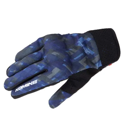 Komine GK 233 Protect Riding Mesh Gloves ( Plaid Navy)
