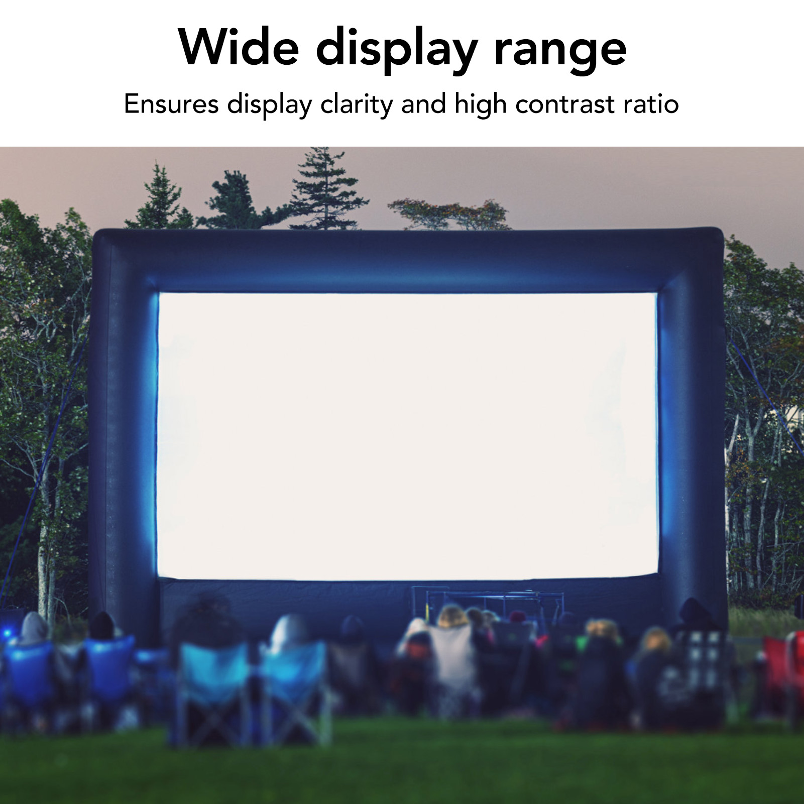Màn hình máy chiếu di động 100 inch Dễ dàng cài đặt Tỷ lệ tương phản cao Màn hình máy chiếu HD trải nghiệm xem polyester mềm mại cho trong nhà
