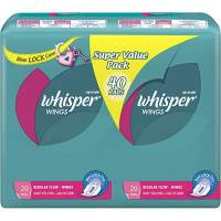 Whisper Sanitary Pads Regular / Heavy Flow Overnight Wings / Non-Wing 3ss-40s