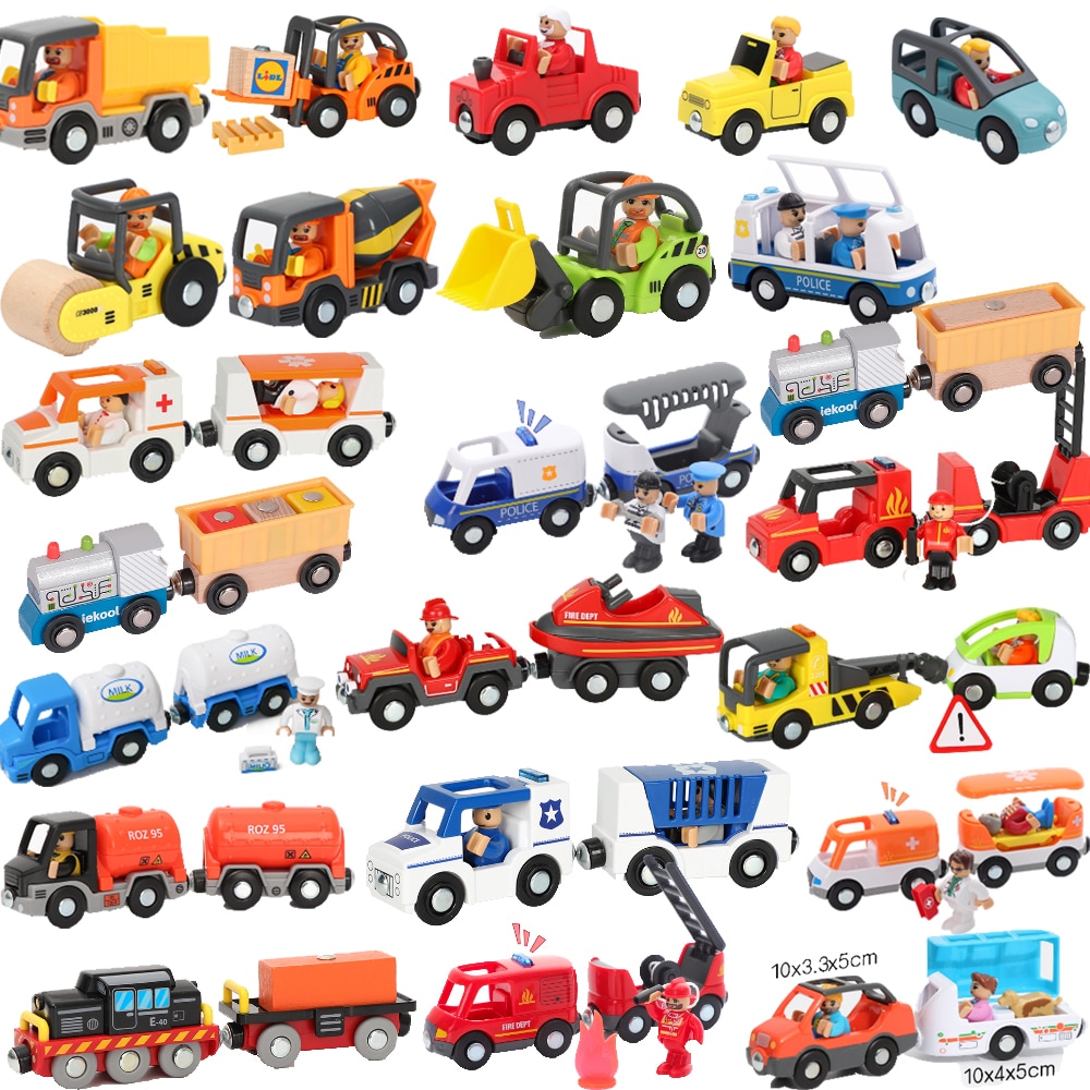 Wooden Track Electric Locomotive Train Magnetic Car Toy For All Brand