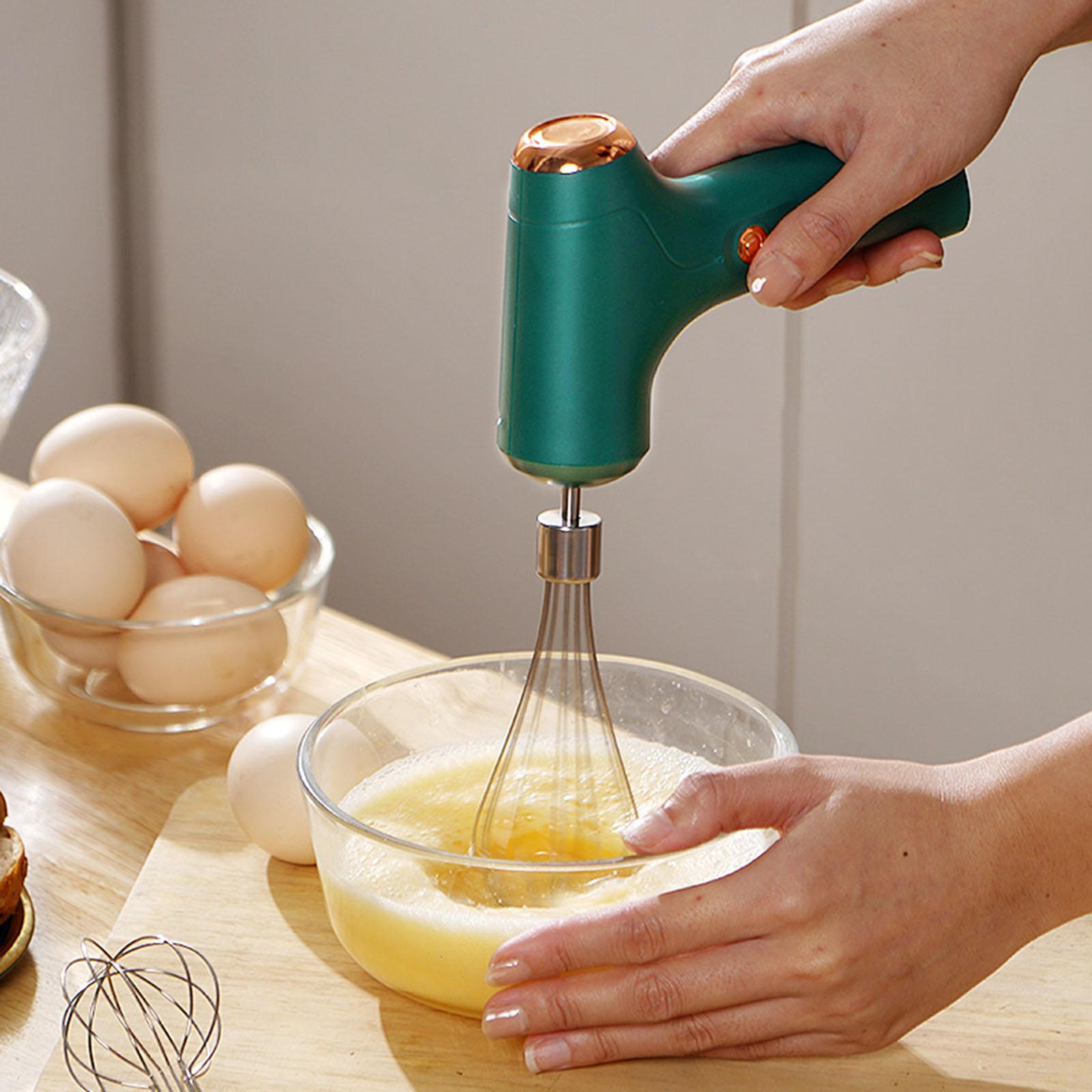 Handheld Electric Egg beaterCordless Baking Cream Whisk, 3-in-1 Hand Mixer for Home Kitchen Baking, Green