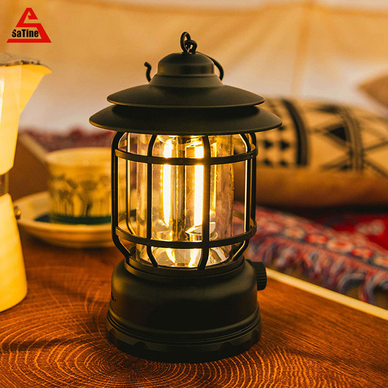 Đèn Cắm Trại đa năng ngoài trời Đèn lều cắm trại sạc Retro xách tay Ngựa đèn lồng