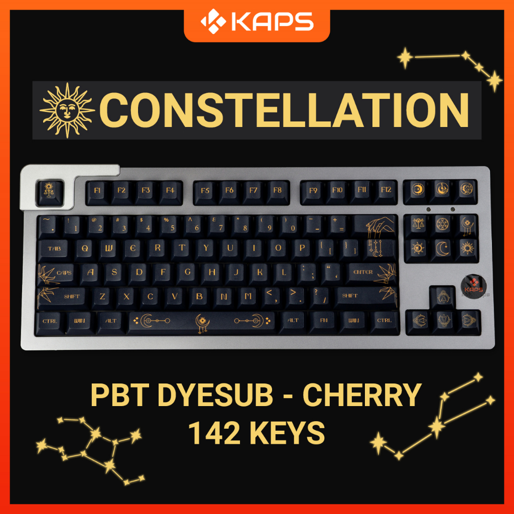 Keycap Constellation - 12 chòm sao - nhựa PBT profile Cherry in dyesub 142 nút cho bàn phím cơ, hỗ trợ nhiều layout