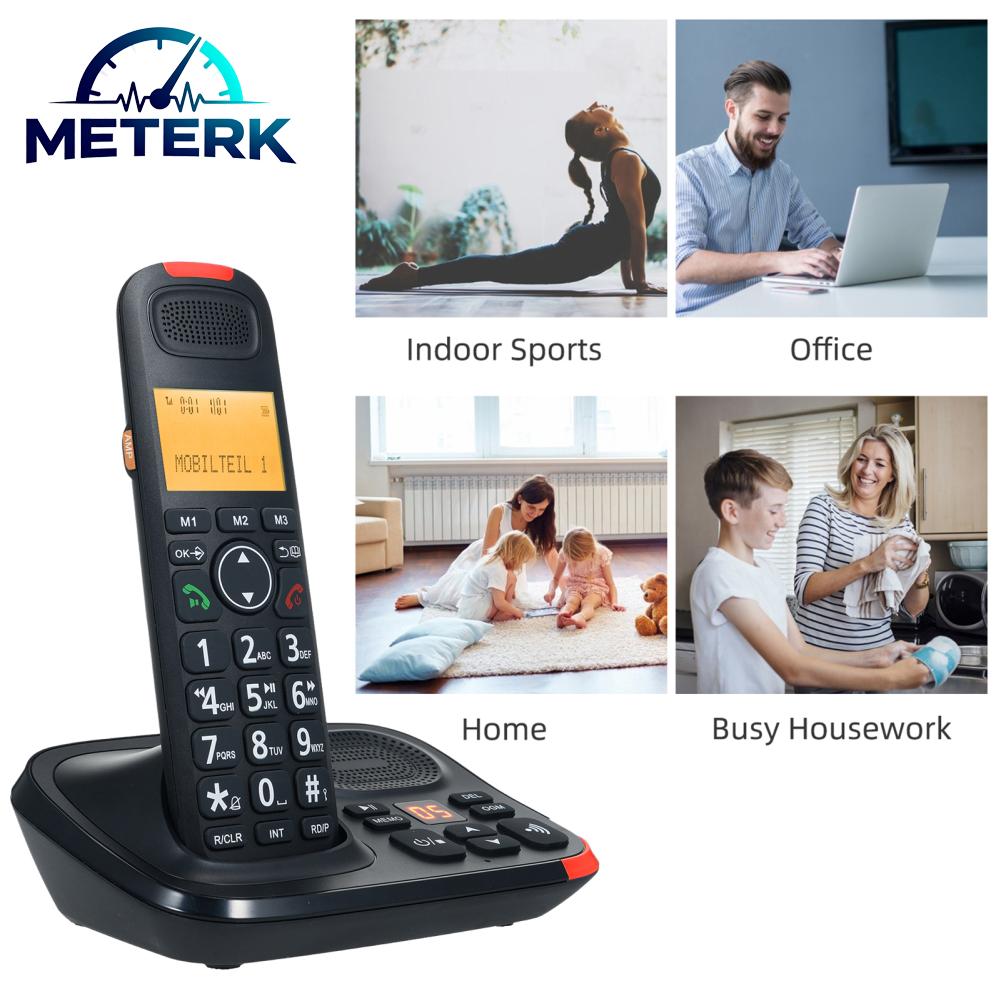 Meterk ระบบโทรศัพท์ไร้สายแบบขยายได้พร้อมแท่นตอบรับโทรศัพท์ จอแสดงผล 3 บรรทัด รองรับหมายเลขผู้โทร การเชื่อมต่อโทรศัพท์มือถือ 5 เครื่อง ความทรงจำในสมุดโทรศัพท์ 50 รายการ การโทรแบบแฮนด์ฟรี การประชุมทางโทรศัพท์ผ่านอินเตอร์คอม ราคา 1,340 บาท*ส่งฟรี