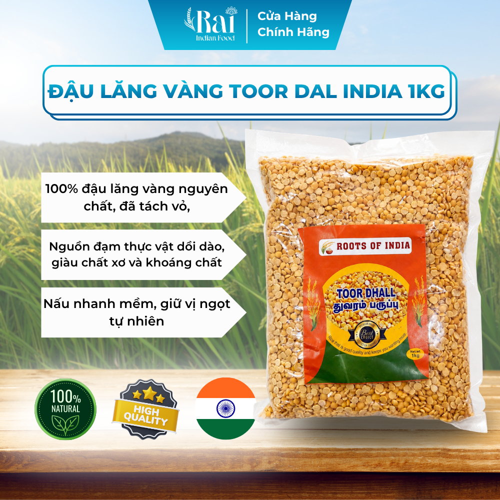 Đậu Lăng Vàng Toor Dal India 1kg | Rai Indian Food