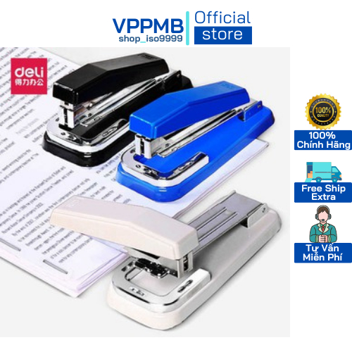 Dập ghim xoay 3 chiều deli 0414 chính hãng