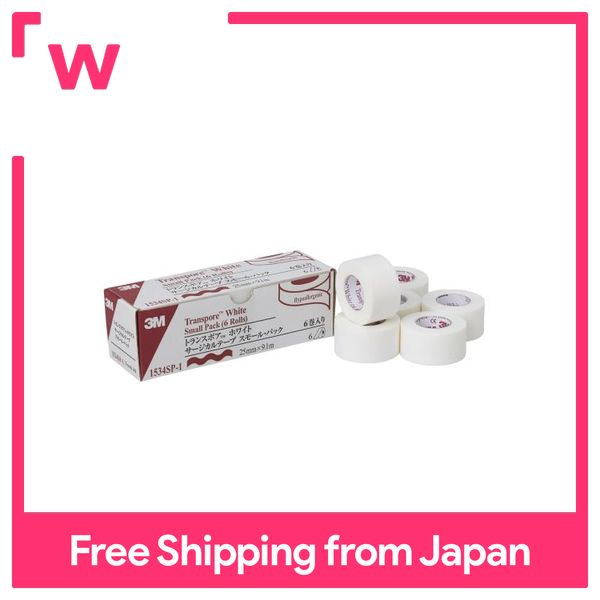 3M Surgical Tape Transpore White 25mm Width x 9.1m 6 Rolls 1534SP-1