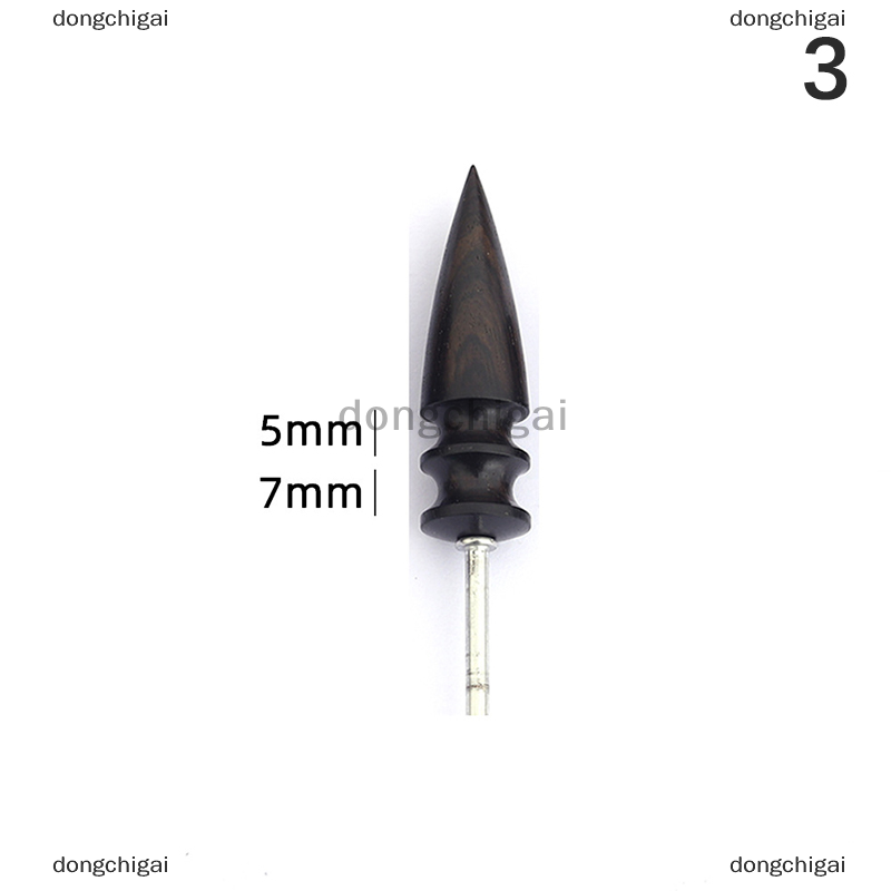 Dongchigai Đen gỗ mun da burnisher đánh bóng que, da thủ công cạnh slicker công cụ, điện đánh bóng tip đầu tự làm bộ quay