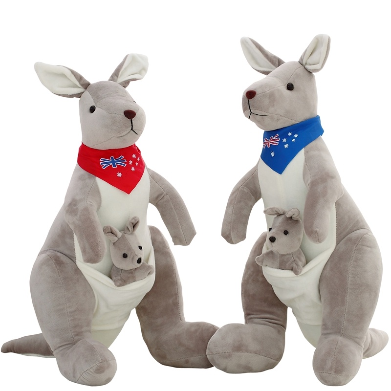 Thú nhồi bông Kangaroo Úc cô gái Kangaroo Búp bê thú nhồi bông đồ chơi búp bê Búp bê nhồi giẻ trẻ em búp bê sinh nhật chất lượng khó khăn