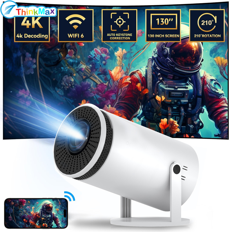 โปรเจคเตอร์แรม4K HD แบบพกพาสำหรับภาพยนตร์โปรเจคเตอร์ไวไฟเล็กกลางแจ้ง1GB รอม8GB โปรเจคเตอร์ใช้ในบ้านสำหรับการเล่นไดรฟ์โทรศัพท์ ราคา 5,024 บาท*ส่งฟรี
