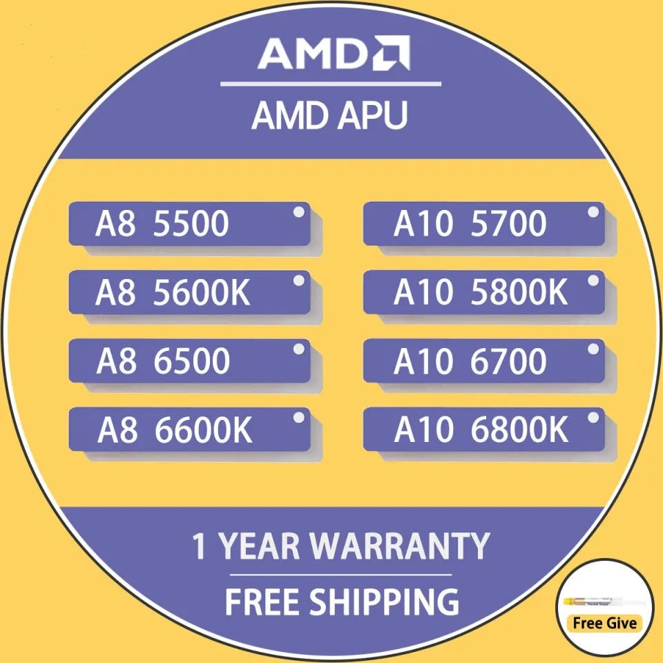 Used AMD A8 5500 A8 5600 A8 6500 A8 6600 A8 7500 A8 7600 A8 7650 A10 6790 A10 7890 3.2GHz Quad-Core Quad-Thread CPU Processor 65W AD5500OKA44HJ/AD550BOKA44HJ Socket FM2 ราคา 286 บาท*ส่งฟรี