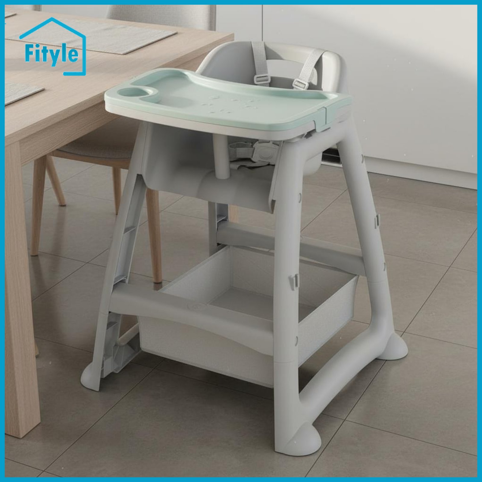 Fityle Easy to Clean Multi-Function High Chair with Tray 5-Point Safety Harness Feeding Chair with Removable Tray Silent Universal Wheels Stable Pyramid Structure for Restaurant ราคา 4,779 บาท*ส่งฟรี