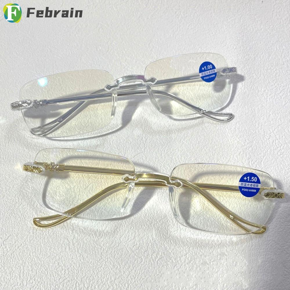 FEBRAIN Bảo vệ mắt Kính Đọc Sách Chống ánh sáng xanh Chặn tia xanh Siêu nhẹ Kính mắt quang học Thanh lịch PC Kính viễn thị Nam Nữ