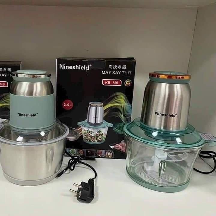 Máy xay thịt Nineshield KB-M6 - Cối thủy tinh 2L, đa năng với nhiều tính năng an toàn