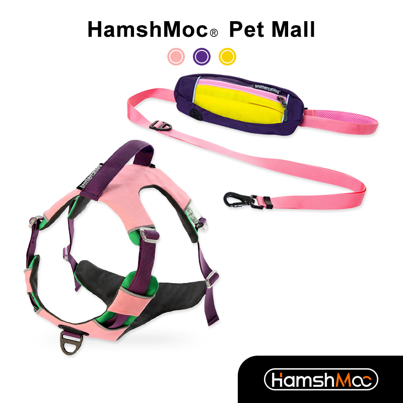 HamshMoc No Pull Dog Harness with Leash Set Adjustable Pet Harness Reflective Comfort Control Quick Release Buckle for Walking Small Medium Large Dogs ราคา 1,064 บาท*ส่งฟรี