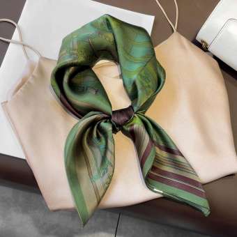 Phụ nữ mới của khăn in cổ áo lông giả lụa khăn choàng khăn quàng vuông phụ nữ Khăn trùm đầu khăn choàng WJ70FZS-17