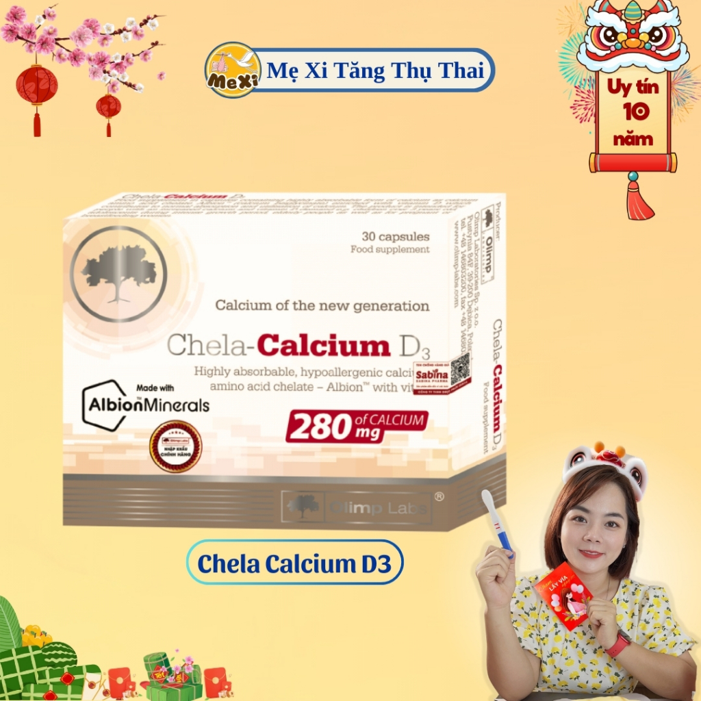 Mẹ Xi Canxi Chela-Calcium D3 - Bổ Sung Canxi Bầu, Vitamin D3, Giúp Xương Chắc Khỏe Hộp 30 Viên