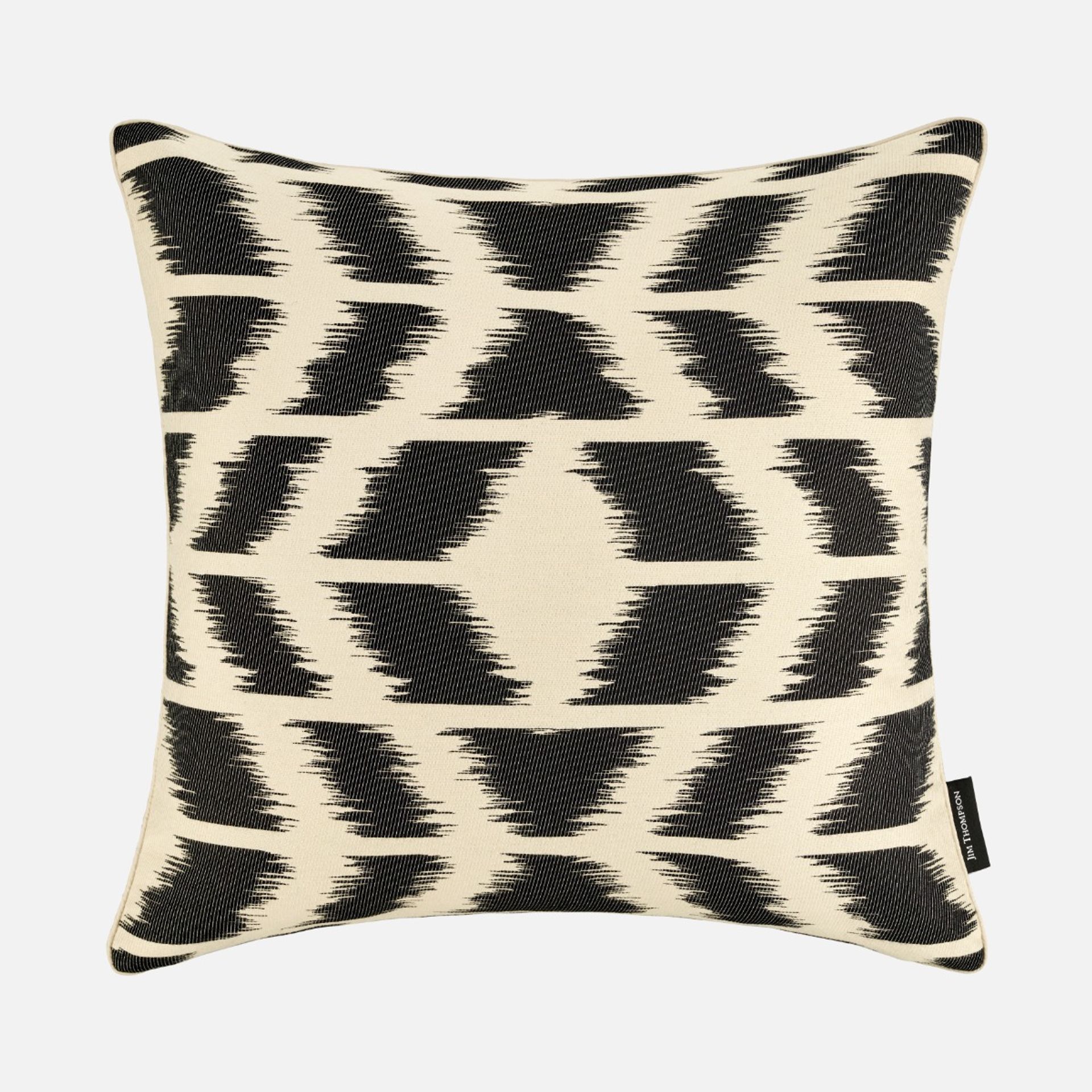 Ikat Cotton Cushion Cover 18" - Beige/Black ราคา 1,400 บาท*ส่งฟรี