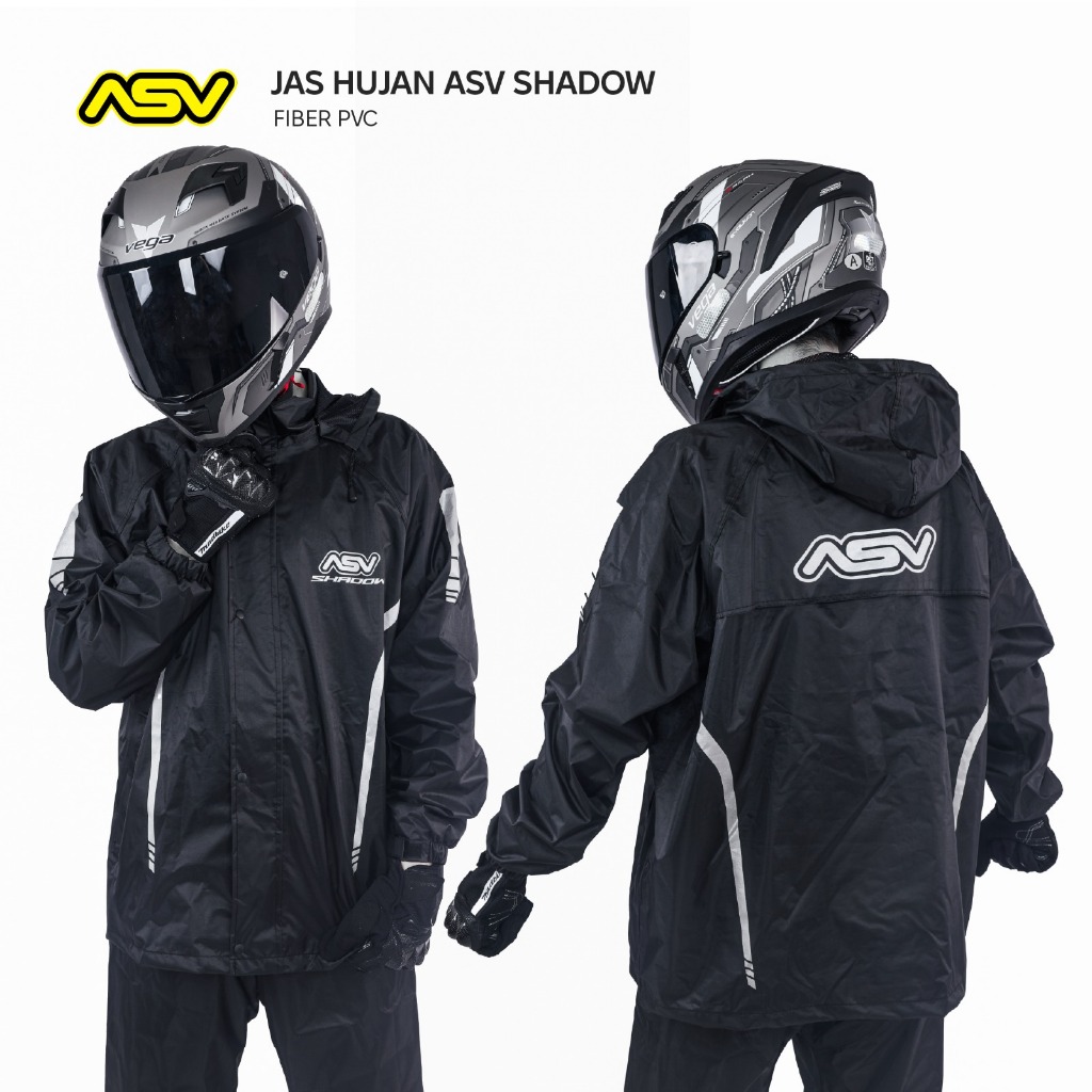 Premium motorcycle rain suit jacket sets motorcycle pants ASV shadow fiber PVC ultimate rain suit raincoat motorcycle build for rider sporty double protection ultra durable air vent comfort dingin Taslan Tahan Lama waterproof original max protection water Harga 335,000 rupiah*Gratis Ongkir
