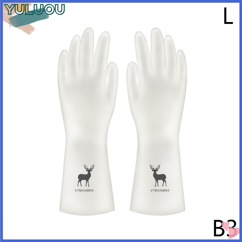 [YuLu Store ] 🔥🔥 Phong cách đơn giản hộ gia đình rửa chén găng tay phụ nữ giặt quần áo không thấm nước Găng tay cao su mỏng hộ gia đình bàn chải bát găng tay cao su - 6