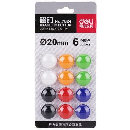 Nam Châm Tròn Vỉ 12 Viên Deli, Đường Kính 20mm, Đồ Dùng Giáo Cụ Dạy Học Của Giáo Viên Tiểu Học - LỘC Homeis