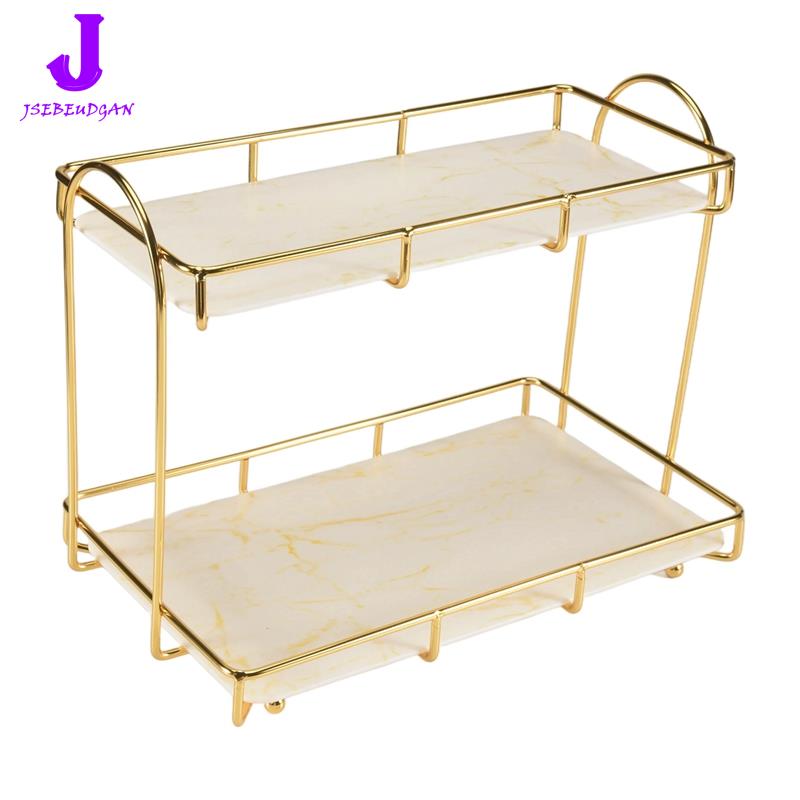 U3【Huang Li Electronics】Light Luxury Countertop Makeup Organizer Skin Care Products Perfume Organizer for Cosmetics Bathroom Storage Rack ราคา 1,043 บาท*ส่งฟรี