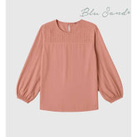 FOS x BLU SAND WOMENS | LONG SLEEVE PLEATED FRONT BLOUSE