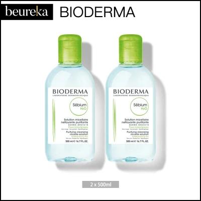 Bioderma Sebium H2O Micellar Water Makeup Remover 500ml [Bundle of 2] - Beureka [Beauty Skincare - Make-up Remover/Cleansing Water]