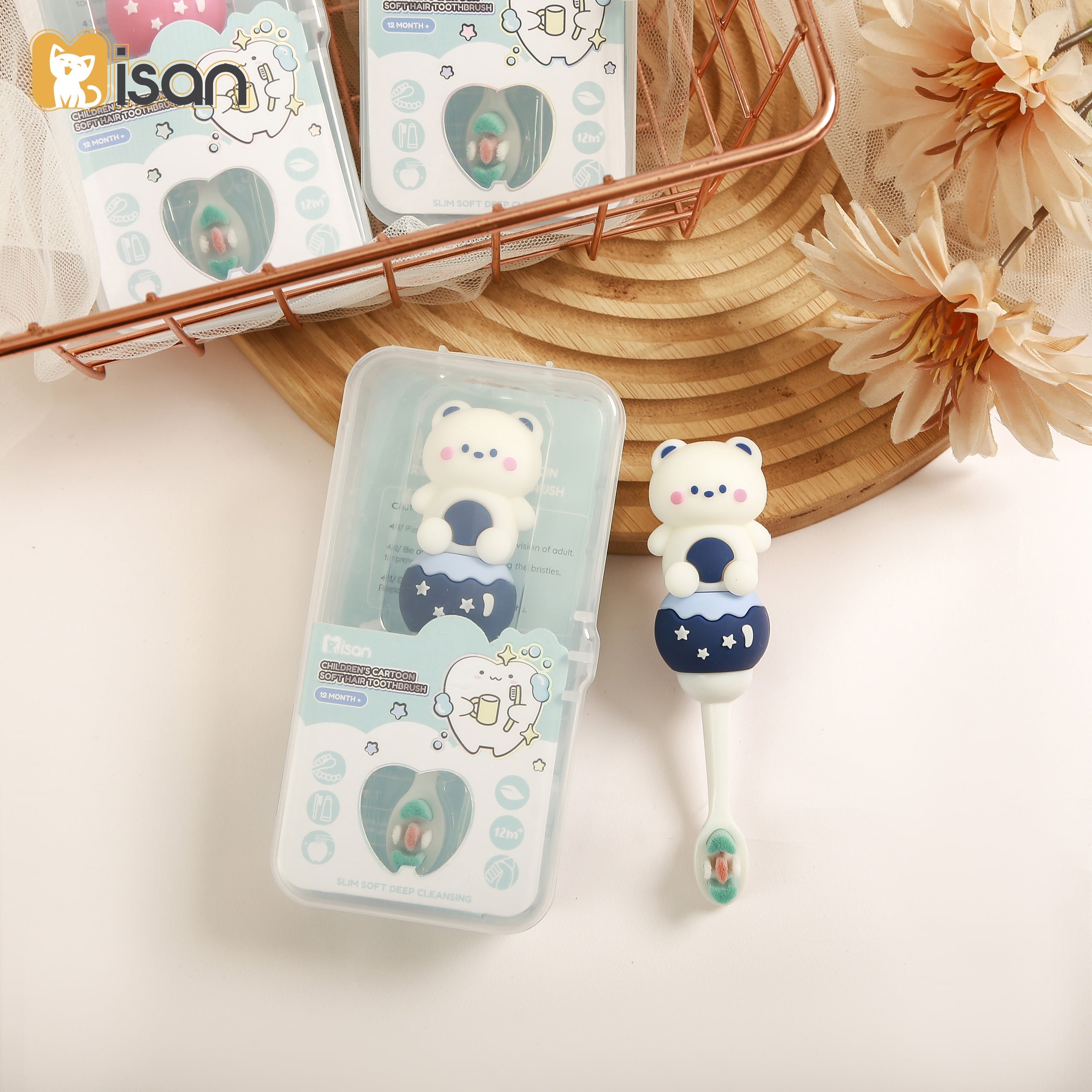 Bán chải đánh răng Misan hình Thú To cầm chắc tay cho bé Bebi123shop