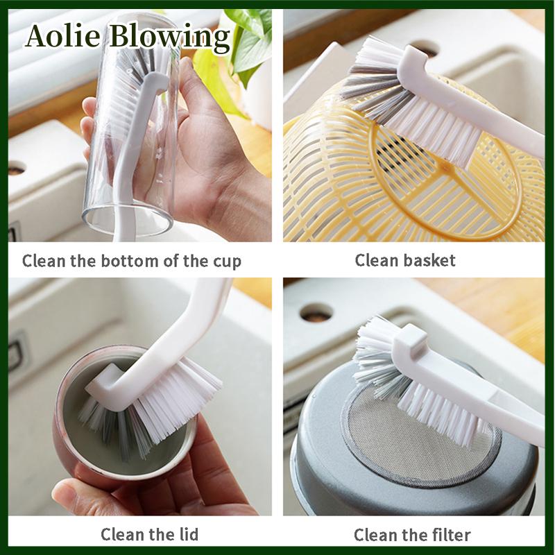 Aolie Làm Sạch Bàn Chải Hẹp Dài Xử Lý Bể Cá Sữa Chai Nắp Ống Thủy Tinh Sạch Bàn Chải