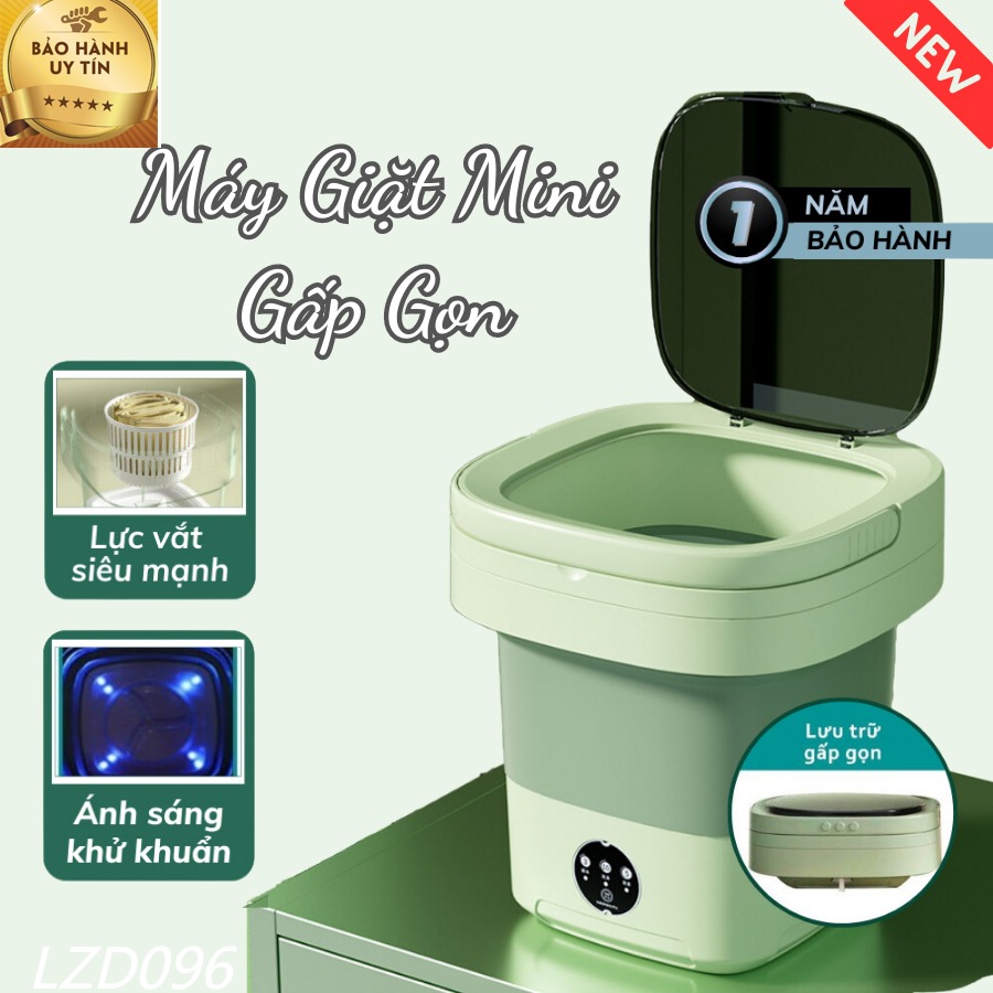 Máy Giặt Mini Gấp Gọn, Máy Giặt Đồ Mini Tự Động Giặt Đồ An Toàn Cho Bé, Máy Giặt Đồ Lót, Tất Vớ, Máy Giặt Mini Tự Động Giặt Đồ Cho Bé Dung Tích 6L Tự Vắt Khô Khử Khuẩn Bằng Công Nghệ Blue Ag