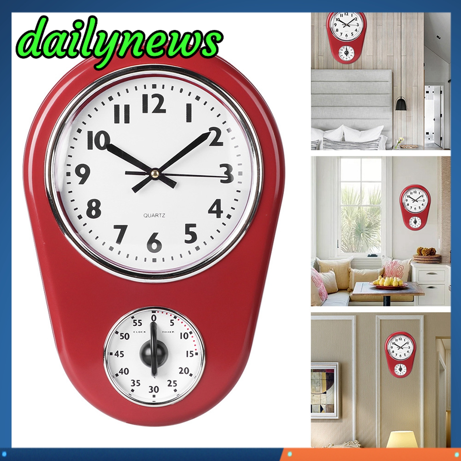 [Dailynews] Đồng hồ lớn tường cổ điển Đồng hồ Treo đồng hồ hẹn giờ bếp nhà