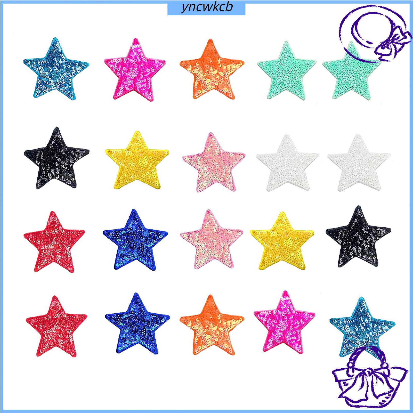 yncwkcb Iron-on Cloth Patch Embellished Fabric Patches 20 Pcs Sequin Pentagram Cloth Patches Diy Clothing Decor for Wedding Party Dress Blouse Favorite ราคา 282 บาท*ส่งฟรี