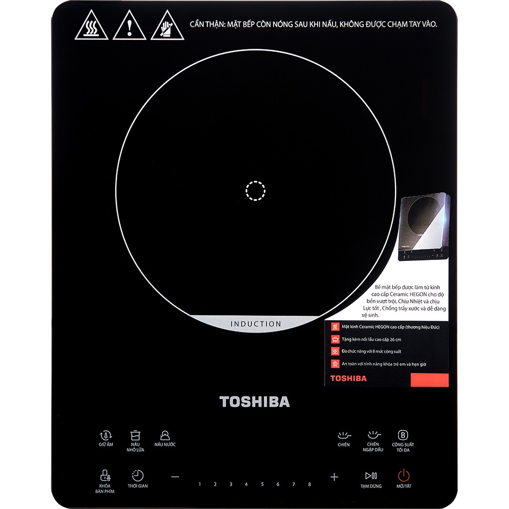 Bếp điện từ đơn Toshiba IC-20S3PV - Công suất 2000W - Thiết kế mỏng 45mm