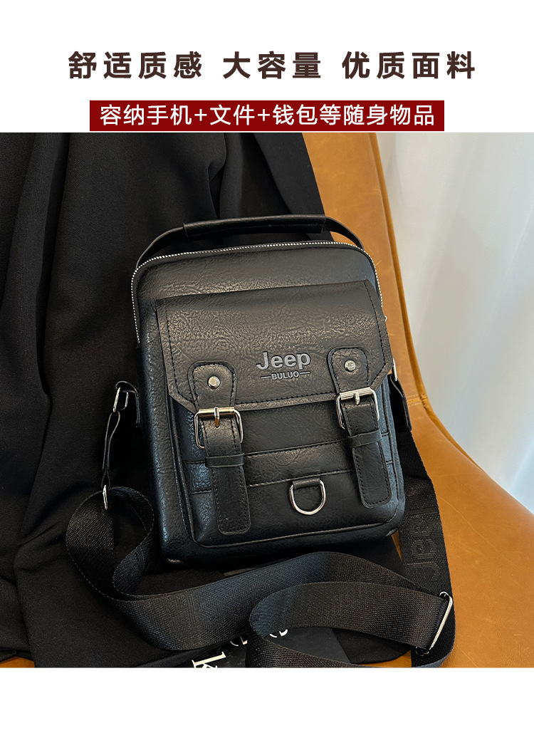 JEEP BULUO men's bag shoulder bag 2024 new crossbody bag business handbag printed logo small bag