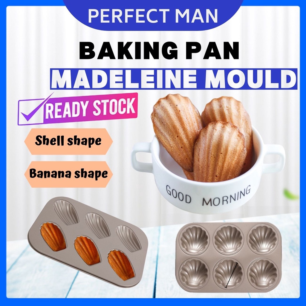 Stick Donut Baking Pans for Oven Baking，6Cavity Heart Scallop Madeline/ Donut /Cats paw/Little Bear/Muffin Cupcake Baking pan Six hole Golden Bear Gold 