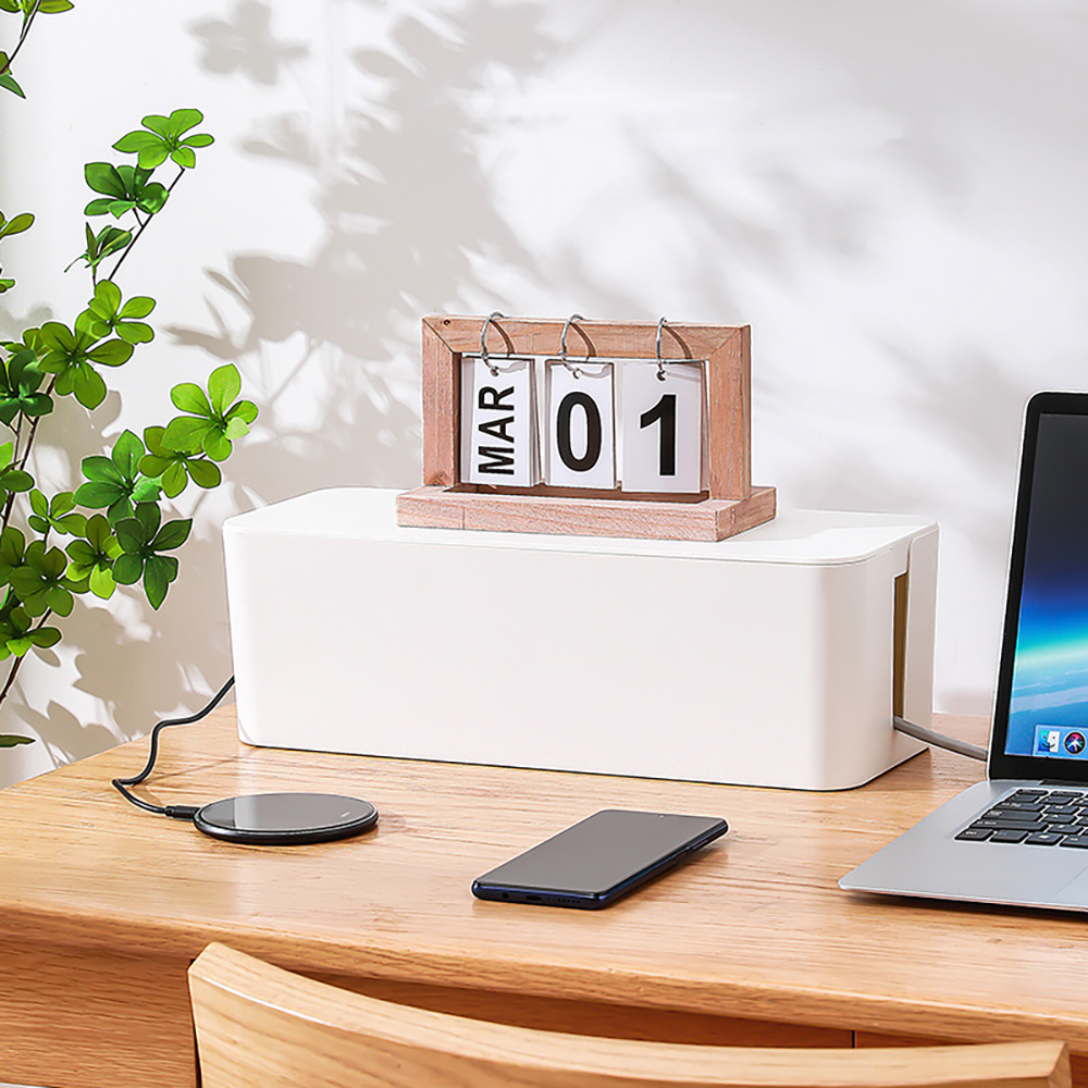 Hittime Hộp Đựng Cáp Nhựa 3 Kích Cỡ Hộp Đựng Gọn Gàng Đường Truyền Dữ Liệu Ổ Cắm Điện Nắp Có Thể Tháo Rời Dễ Làm Nóng, An Toàn Cho Gia Đình