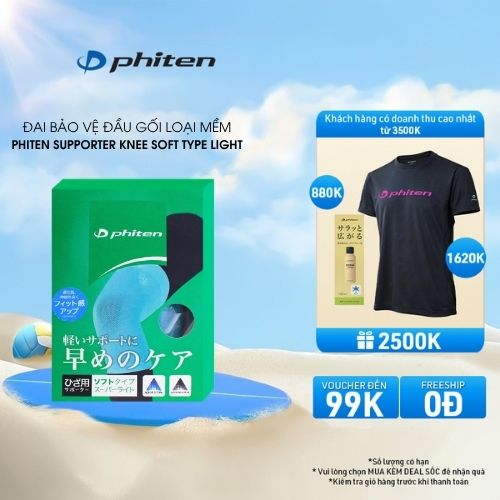 Đai Bảo Vệ Khớp Gối Loại Mềm Phiten Supporter Knee Soft Type Light