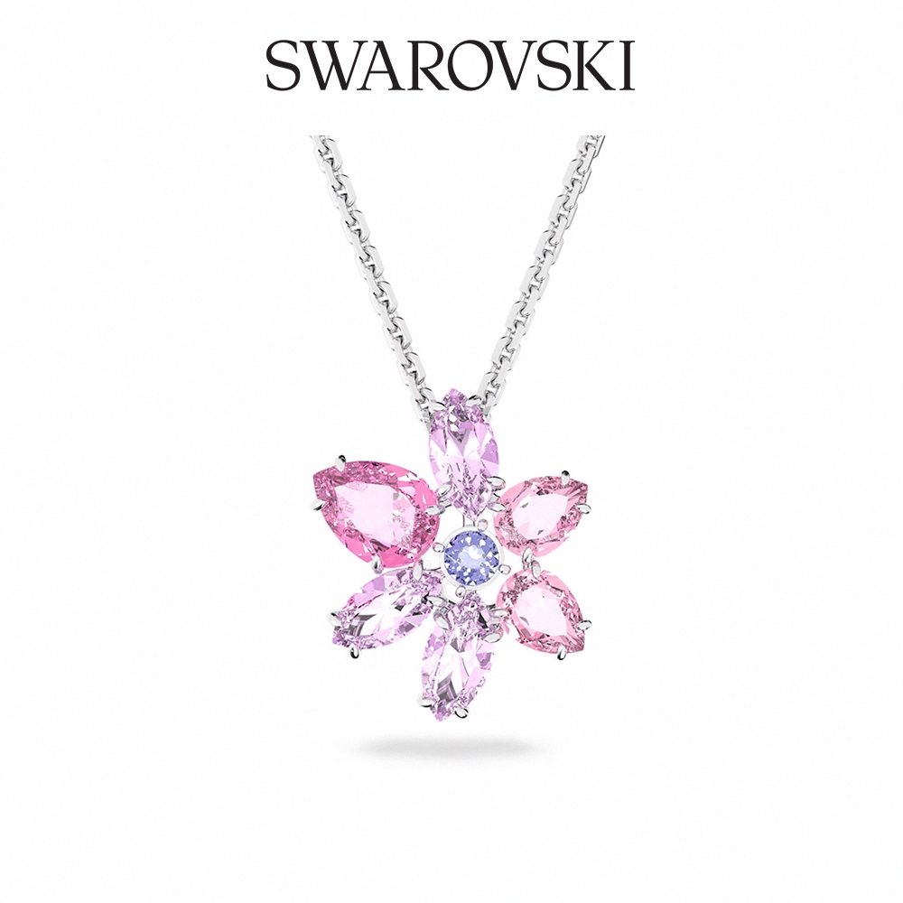 Swarovski - Constella Drop Earrings, Round Cut, Pavé, White, Rose Gold Tone Plated