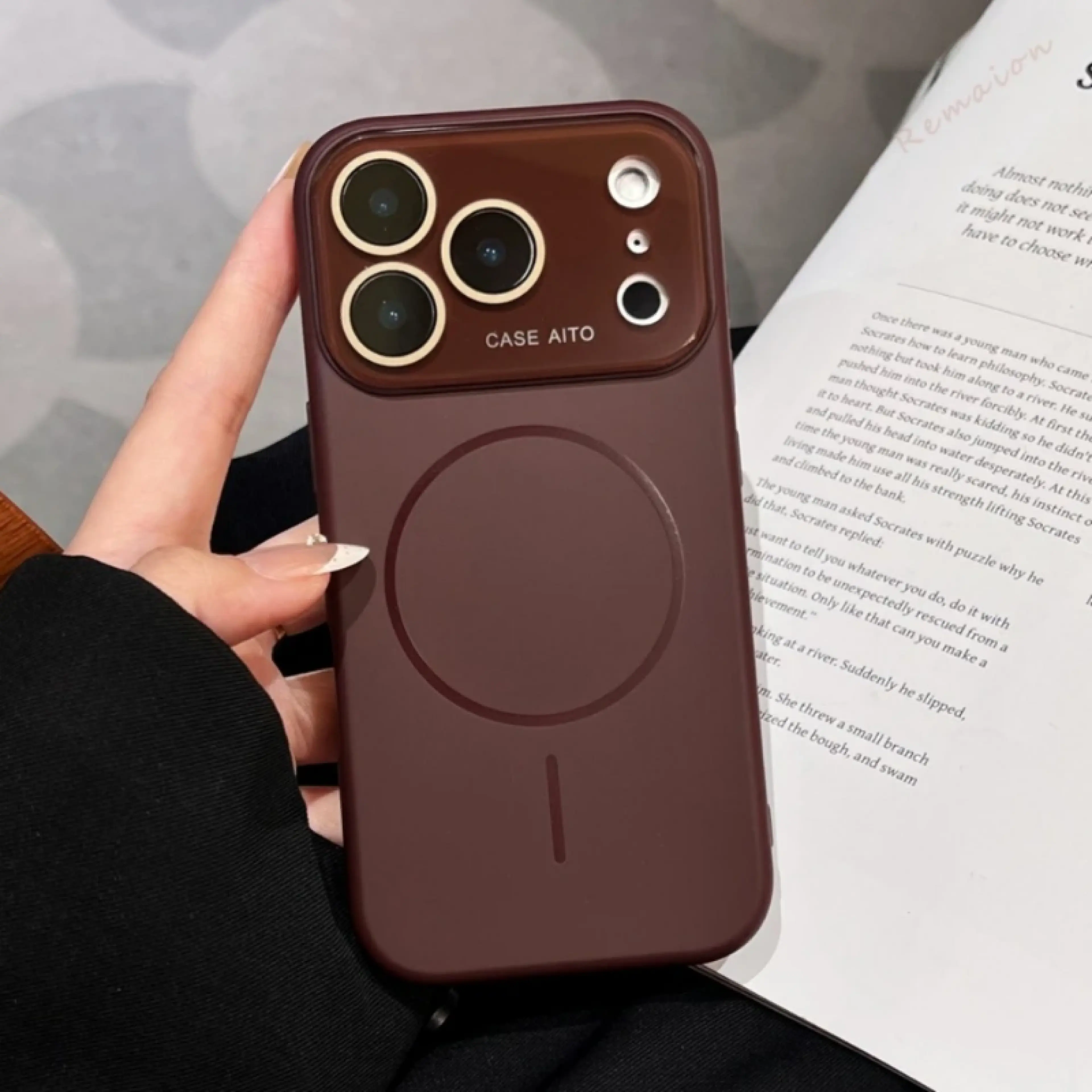 A CUTE Big Window Liquid Silicone Phone Case For iPhone 17 Air 16 15 14 Plus 12 13 16 Pro Max Magsafe Official Soft Protector Cover